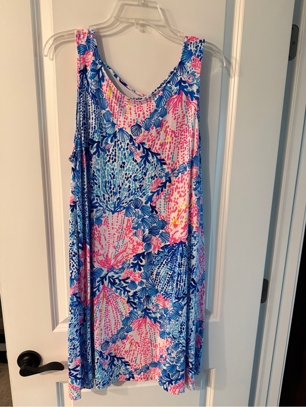Lilly Pulitzer Multicolor Blue Pink Shell-Print Midi Dress